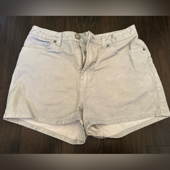 Urban Outfitters BDG Sparkly Shimmery Silver White High Waisted Jean Shorts - Picture 2 of 5
